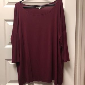 PIKO Long Sleeve Swoop Neck Top